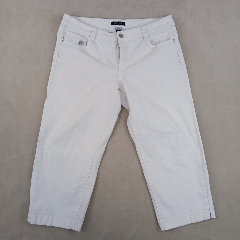 White House Black Market 4 Blanc 36x23 Womens‎ Denim Pants Straight Leg Capri